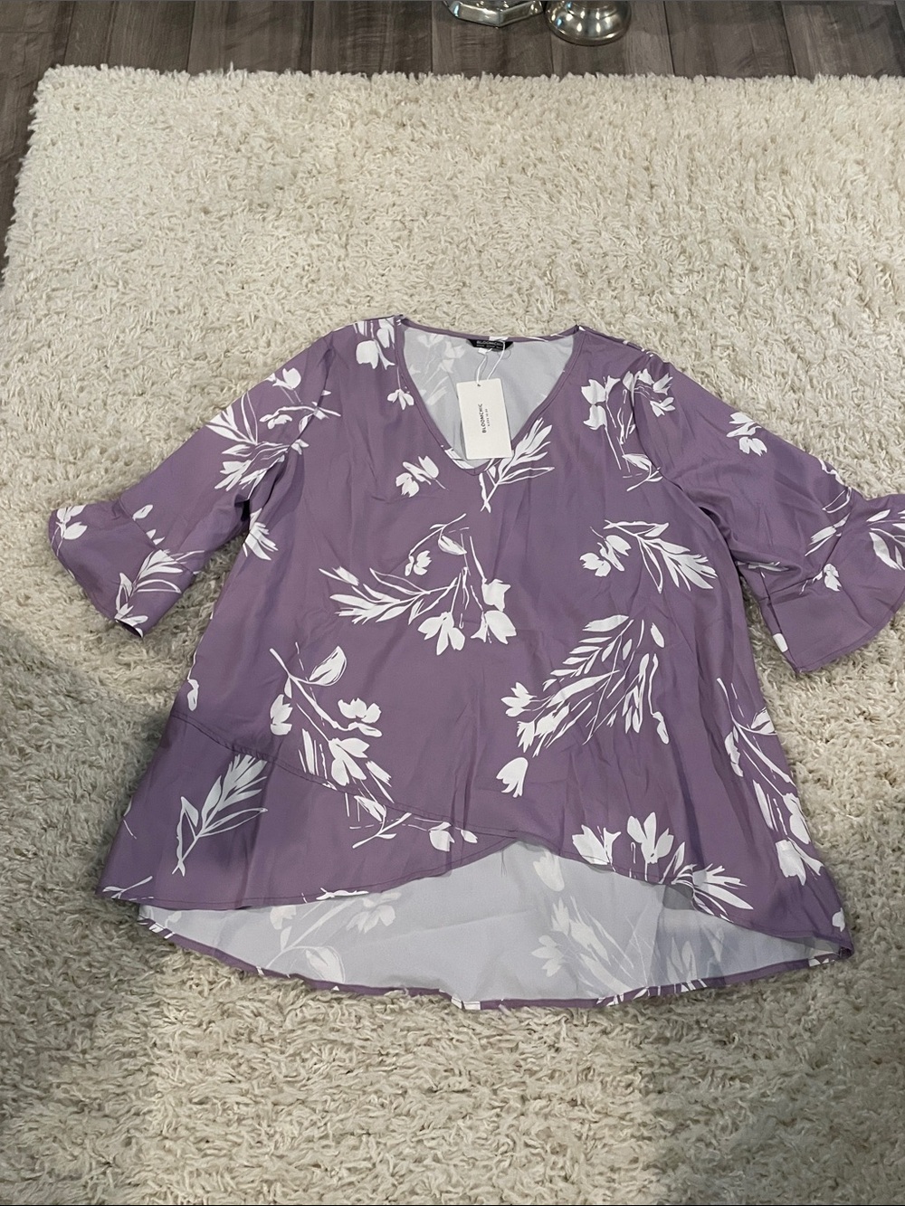 Bloomchic Lilac and White Floral Printed Size 14-16